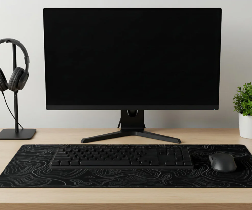 AYMESTORE Black Contour Speed Hızlı Yüzey Kaymaz Taban Gaming Oyuncu Mouse Pad Oyuncu Gaming Mousepad