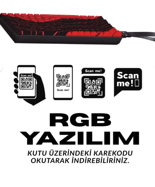 AYMESTORE Siyah Manyetik Switch RGB Gaming Klavye 68 Tuş Türkçe Q | Özel Yazılım Destekli | Taşıma Bantlı