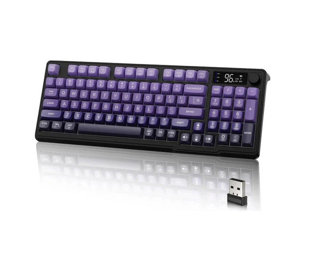 Freewolf M96 2.4g+Bt5.0 Triple Mebran Sessiz Tasarım Tft LED Ekranlı Reinbow Gaming Oyuncu Klavye